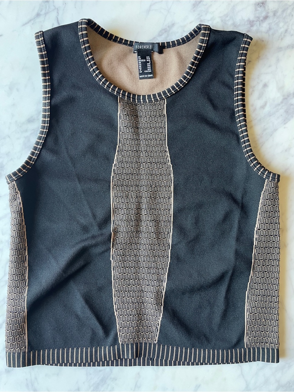 NWOT Forever 21 Black & Taupe Tank and Pants Set - Picture 2 of 12